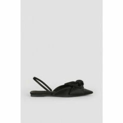 Budget 🎁 KarenMillen Satin Bow Slingback Pointed Toe Flat For Female 🥰 -Karen Millen Sales unnamed file 564