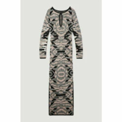 Flash Sale 🔥 KarenMillen Tall Abstract Jacquard Knitted Maxi Column 👗 Dress For Female 👍 -Karen Millen Sales unnamed file 5644