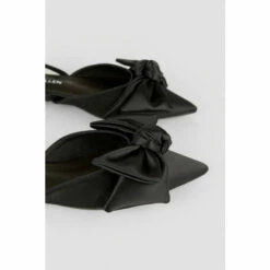 Budget 🎁 KarenMillen Satin Bow Slingback Pointed Toe Flat For Female 🥰 -Karen Millen Sales unnamed file 565