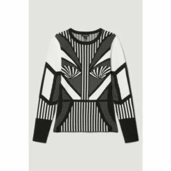 Best Sale 🎉 KarenMillen Mono Sporty Jacquard Knit Top For Female 😍 -Karen Millen Sales unnamed file 5662