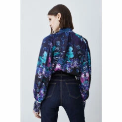 Budget ✨ KarenMillen Boarder Floral Print Satin Blouse For Female 👍 -Karen Millen Sales unnamed file 5668
