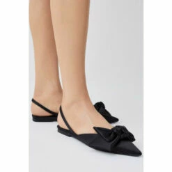 Budget 🎁 KarenMillen Satin Bow Slingback Pointed Toe Flat For Female 🥰 -Karen Millen Sales unnamed file 567
