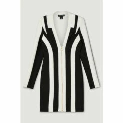 Brand new ✔️ KarenMillen Bandage Mono Zip Front Knit Mini 👗 Dress For Female 😀 -Karen Millen Sales unnamed file 5682
