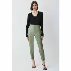 Cheap ⌛ KarenMillen High Waisted All Over Pu Leggings For Female ❤️