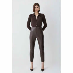 Cheap ⌛ KarenMillen High Waisted All Over Pu Leggings For Female ❤️ -Karen Millen Sales unnamed file 5702