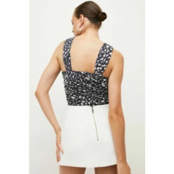 Promo 👏 KarenMillen Animal Print Cut Out Jersey Crepe Top For Female 🎉 -Karen Millen Sales unnamed file 5719