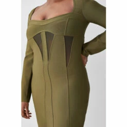 Best deal ✨ KarenMillen Plus Size Mesh Cut Out Bandage Knit Mini 👗 Dress For Female 😀 -Karen Millen Sales unnamed file 5738