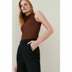 Flash Sale 👍 KarenMillen Slim Fit Crop Darted Waist Tailored Trouser For Female 😀 -Karen Millen Sales unnamed file 5761