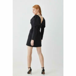 Best reviews of 🌟 KarenMillen Italian Wool Satin Statement Shoulder Tailored Mini 👗 Dress For Female ✔️ -Karen Millen Sales unnamed file 5768