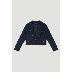 Buy 🎉 KarenMillen Compact Stretch Nautical Cropped Tailored Jacket For Female 😉 -Karen Millen Sales unnamed file 5776