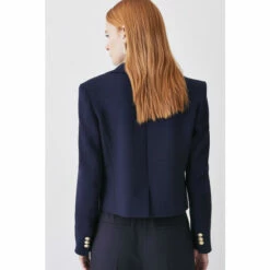 Buy 🎉 KarenMillen Compact Stretch Nautical Cropped Tailored Jacket For Female 😉 -Karen Millen Sales unnamed file 5777