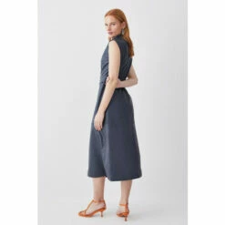 Coupon ✨ KarenMillen Leather Belted High Neck Midi 👗 Dress For Female 🧨 -Karen Millen Sales unnamed file 578