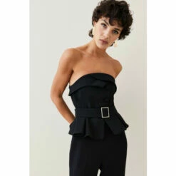 Brand new 👏 KarenMillen Compact Stretch Peplum Jumpsuit For Female 🤩 -Karen Millen Sales unnamed file 5789