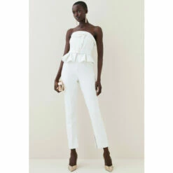 Brand new 👏 KarenMillen Compact Stretch Peplum Jumpsuit For Female 🤩 -Karen Millen Sales unnamed file 5792