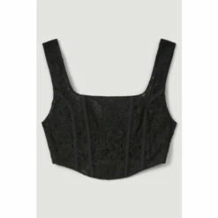 Wholesale 🎉 KarenMillen Corded Lace And Mesh Panelled Woven Corset For Female ⌛ -Karen Millen Sales unnamed file 5796