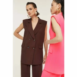 Best reviews of 💯 KarenMillen Soft Twill Sleeveless Tux Jacket For Female 🧨 -Karen Millen Sales unnamed file 5806