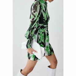 Best Pirce 🤩 KarenMillen Jigsaw Geo Georgette Belted Woven 👕 Shirt 👗 Dress For Female 🌟 -Karen Millen Sales unnamed file 5825