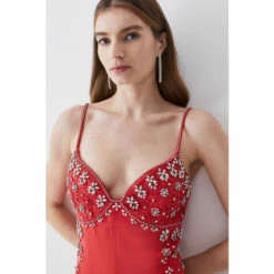 Budget ⌛ KarenMillen Embellished Lace Mix Strappy Woven Jumpsuit For Female 👍 -Karen Millen Sales unnamed file 5840