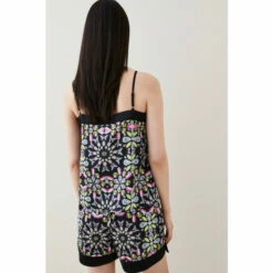 Flash Sale 🔔 KarenMillen Geometric Satin Nightwear Cami For Female ⌛ -Karen Millen Sales unnamed file 5844