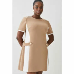 Brand new 🎁 KarenMillen Plus Size Compact Stretch Tipped A Line Mini 👗 Dress For Female 👏 -Karen Millen Sales unnamed file 5861