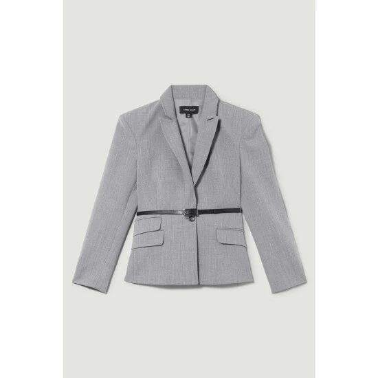 Coupon ๐งจ KarenMillen Strong Shoulder Tailored Belted Single Breasted Jacket For Female ๐ 4 Coupon ๐งจ KarenMillen Strong Shoulder Tailored Belted Single Breasted Jacket For Female ๐ - Image 4