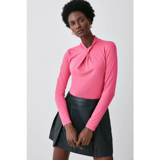 Discount ✨ KarenMillen Long Sleeve Viscose Blend Jersey Top For Female 😀 3 Discount ✨ KarenMillen Long Sleeve Viscose Blend Jersey Top For Female 😀 - Image 3