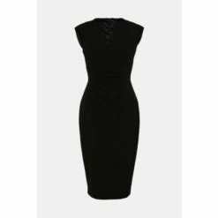 Budget ❤️ KarenMillen Structured Crepe Envelope Neck Pencil Midi 👗 Dress For Female 😍 -Karen Millen Sales unnamed file 5877