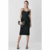 Cheap 🤩 KarenMillen Italian Structured Satin Pencil Midi 👗 Dress For Female 🛒