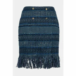 Buy 🧨 KarenMillen Plus Size Signature Italian Fringed Tweed 👗 Skirt For Female 🧨 -Karen Millen Sales unnamed file 5896