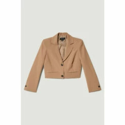 Best Pirce ✔️ KarenMillen Soft Twill Tailored Crop Jacket For Female 💯 -Karen Millen Sales unnamed file 5909