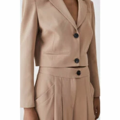 Best Pirce ✔️ KarenMillen Soft Twill Tailored Crop Jacket For Female 💯 -Karen Millen Sales unnamed file 5911