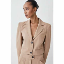 Best Pirce ✔️ KarenMillen Soft Twill Tailored Crop Jacket For Female 💯 -Karen Millen Sales unnamed file 5912
