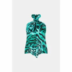 Top 10 🎁 KarenMillen Petite Tiger Viscose Satin Tunic Top For Female 🤩 -Karen Millen Sales unnamed file 5929