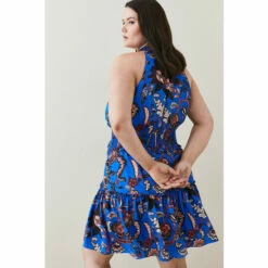 Outlet ❤️ KarenMillen Plus Size Floral Shirred Woven Mini 👗 Dress For Female ⭐ -Karen Millen Sales unnamed file 5933