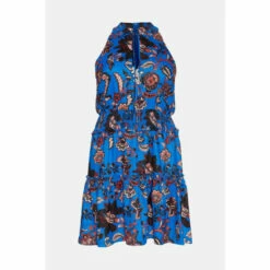 Outlet ❤️ KarenMillen Plus Size Floral Shirred Woven Mini 👗 Dress For Female ⭐ -Karen Millen Sales unnamed file 5934