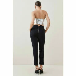 New ✨ KarenMillen Essential Techno Crop Front Split Trouser For Female 😀 -Karen Millen Sales unnamed file 5938