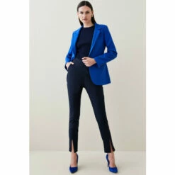 New ✨ KarenMillen Essential Techno Crop Front Split Trouser For Female 😀 -Karen Millen Sales unnamed file 5942