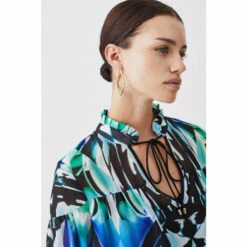 Buy 🎁 KarenMillen Petite Mirrored Kaleidoscope Woven Blouse For Female 💯 -Karen Millen Sales unnamed file 595