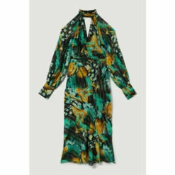 Brand new ✨ KarenMillen Petite Metallic Iridescent Column Midi 👗 Dress For Female ❤️ -Karen Millen Sales unnamed file 5964