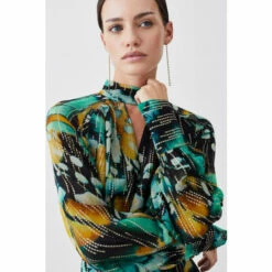 Brand new ✨ KarenMillen Petite Metallic Iridescent Column Midi 👗 Dress For Female ❤️ -Karen Millen Sales unnamed file 5965