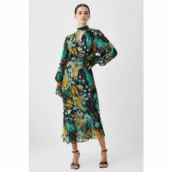 Brand new ✨ KarenMillen Petite Metallic Iridescent Column Midi 👗 Dress For Female ❤️ -Karen Millen Sales unnamed file 5966