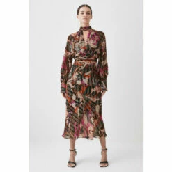 Brand new ✨ KarenMillen Petite Metallic Iridescent Column Midi 👗 Dress For Female ❤️ -Karen Millen Sales unnamed file 5967