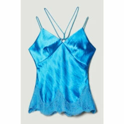 Best reviews of 🛒 KarenMillen Textured Satin Lace Hem Woven Cami For Female ⭐ -Karen Millen Sales unnamed file 6016