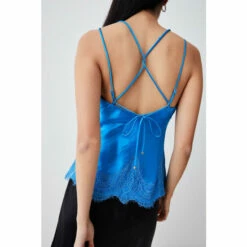 Best reviews of 🛒 KarenMillen Textured Satin Lace Hem Woven Cami For Female ⭐ -Karen Millen Sales unnamed file 6017