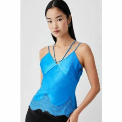 Best reviews of 🛒 KarenMillen Textured Satin Lace Hem Woven Cami For Female ⭐ -Karen Millen Sales unnamed file 6019