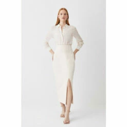 Brand new 💯 KarenMillen Compact Stretch Corset Seamed Midiaxi 👗 Skirt For Female 👏 -Karen Millen Sales unnamed file 6034