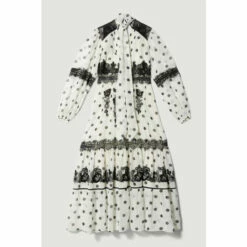 Wholesale ✔️ KarenMillen Petite Polka Dot Mix Lace & Embroidery Maxi 👗 Dress For Female 🔔 -Karen Millen Sales unnamed file 6051