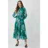Promo 🤩 KarenMillen Floral Bloom Shirred Detail Woven Maxi 👗 Dress For Female 🔥