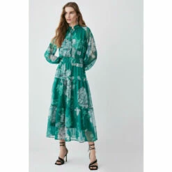 Promo 🤩 KarenMillen Floral Bloom Shirred Detail Woven Maxi 👗 Dress For Female 🔥 -Karen Millen Sales unnamed file 6059