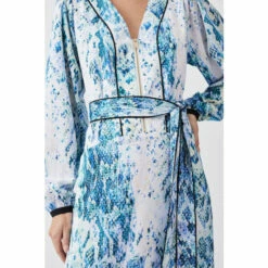 Outlet 🥰 KarenMillen Petite Soft Snake Print Satin Piped Zip Front Midi 👗 Dress For Female 🎉 -Karen Millen Sales unnamed file 6063